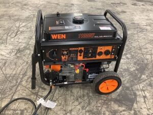 WEN DF1100X 11000-Watt 120-Volt/240-Volt Dual Fuel Transfer-Switch Ready Electric Start Portable Generator with Wheel Kit and CO Shutdown Sensor