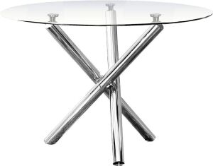 Modern Round Glass Top Dinette Table 