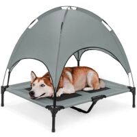 36in Outdoor Raised Cooling Pet Dog Bed w/ Canopy, Travel Bag&nbsp;