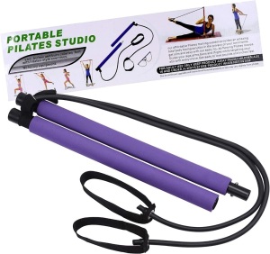 Portable Pilates Bar with Adjustable Resistance Band - Appears New 