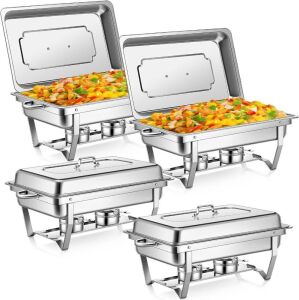 11L Stainless Steel Chafing Dish, 4 Pack 