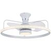 26" Round Ceiling Fan with LED Light, 3-Color Dimmable, 3 Speed