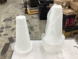 Lot of (12) White Cones, 15" Tall