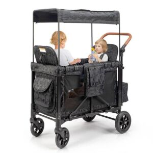 LALAHO Folding Stroller Wagon, Face to Face High Seat with Canopy