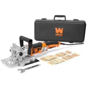 WEN JN8504 8.5-Amp Plate and Biscuit Joiner with Case and Biscuits - Missing Allen Key 