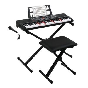 Glarry 61-Key Keyboard with Piano Stool 