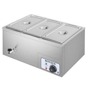 ROVSUN 21QT 600W 110V 3-Pan Commercial Food Warmer Electric Steam Table