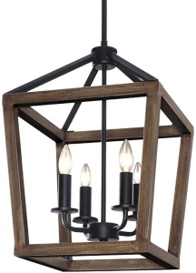 KingSo 4 Light Rustic Metal Chandelier - Appears New 