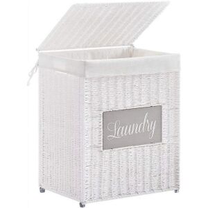  Laundry Hamper with Lid, White