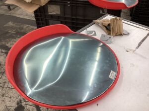 Lot of (2) Plastic Convex Traffic Mirror - 1 Dented