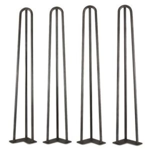 WEN TL28B 28-Inch Mid-Century Modern Satin Black Hairpin Table Legs, 1/2" Diameter, Set of 4