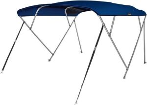 Bimini Top Boat Cover 600D Polyester Canvas 4 Bow 8' x 54" x 91-96" Navy Blue 