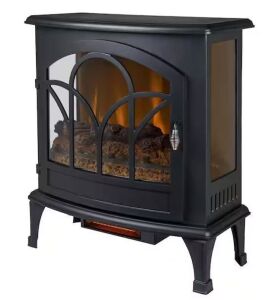 Muskoka 25 in. Freestanding Infrared Curved Front Panoramic Stove with Glass Front in Black