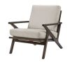 Modern Wood Frame Upholstered Accent Chair in Biscuit Beige  