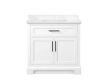 Doveton Single Sink Bath Vanity in White with White Engineered Marble Top