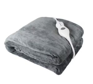 50 in. x 60 in. Grey Heated Throw Blanket