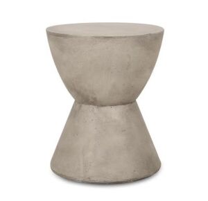 Noble House Montreal Light Grey Round Stone Outdoor Side Table 