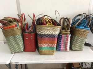 Large Lot of Maria Victoria Eco Friendly Hand Woven Handbags and Wallets, Various Sizes/Colors - New