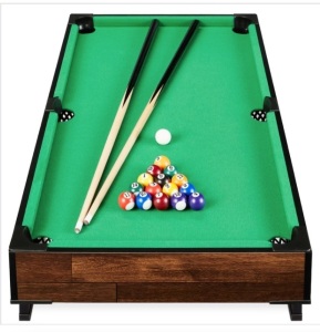 Tabletop Billiard Set, Pool Arcade Game Table w/ 2 Cues, Storage Bag - 40in $99.99