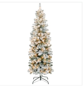 6' Pre-Lit Snow Flocked Artificial Pencil Christmas Tree $179.99