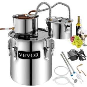 VEVOR 3 Pot 3 Gallon Water Wine Distiller Moonshine Still Boiler Stainless - Appears New