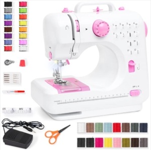 6V Portable Foot Pedal Sewing Machine w/ 12 Stitch Patterns $99.99