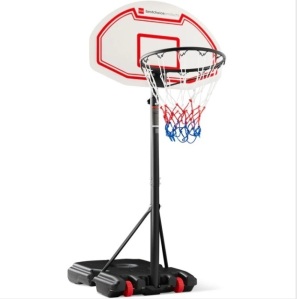 Kids Height-Adjustable Basketball Hoop, Portable Backboard System w/ Wheels $139.99