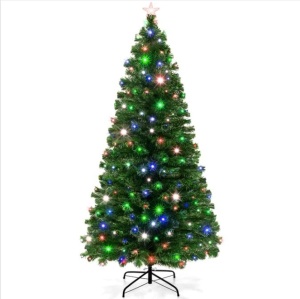 6' Pre-Lit Fiber Optic Pine Christmas Tree w/ Multicolor & LED Lights $199.99