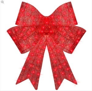 Pre-Lit Large Christmas Bow Decoration, Holiday Decor w/ 8 Functions - 48in $128.99