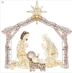 Lighted Christmas Nativity Scene Outdoor Decor with LED Lights - 6ft