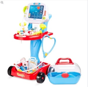 Play Doctor Kit for Kids, Boys & Girls with 17 Accessories, Mobile Cart