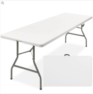 Portable Folding Plastic Dining Table w/ Handle, Lock - 8ft