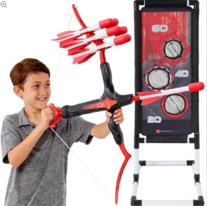 Kids Bow & Arrow Set, Children's Play Archery Toy w/ Target Stand