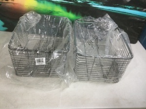 Lot of (2) mDesign Wire Baskets 16" x 12" x 8" - Appear New