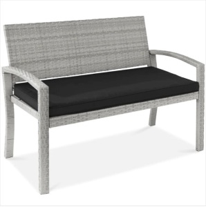 2-Person Wicker Porch Bench for Outdoor, Garden w/ 700lb Capacity - 47in $199.99