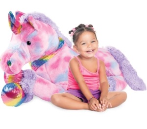 Kids Extra Large Life-Size Plush Rainbow Unicorn Stuffed Animal w/ Soft Fur $74.99