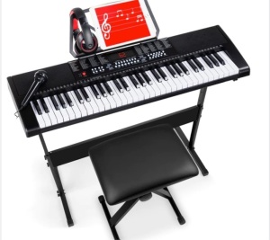 61-Key Beginners Electronic Keyboard Piano Set w/ 3 Modes, Microphone $199.99