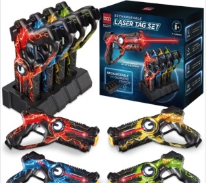 Set of 4 Rechargeable Laser Tag Blasters w/ Docking Station, No Vests Needed $119.99