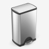 Simplehuman 10 Gallon Rectangular Kitchen Step Trash Can, Brushed Stainless Steel - New 