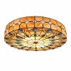 Elegant Retro Indoor Colorful Stained Glass Shade LED Flush Mount Ceiling Light