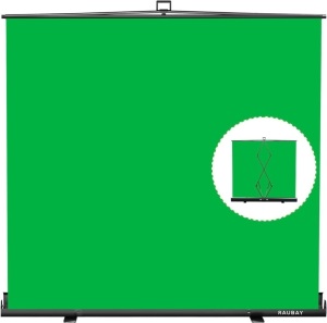 RAUBAY 78.7 x 78.7in Large Collapsible Green Screen Backdrop