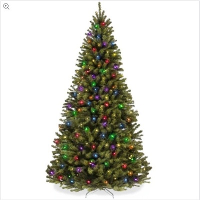 Pre-Lit Artificial Spruce Christmas Tree w/ Multicolored LED Lights