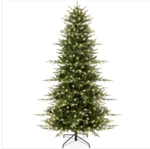 Pre-Lit Artificial Aspen Noble Fir Christmas Tree w/ Metal Stand