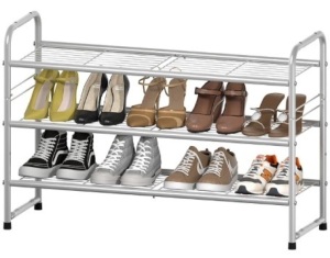 SUFAUY Shoes Rack Shelf for Closet Metal Stackable Shoe Storage Organizer, Wire Grid, 3-Tier