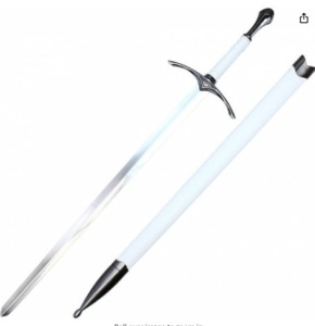 Mystical Blades Simliar to LOTR New 39" The Hobbit Glamdring Sword of Gandalf Grey Wizard Sword White & Scabbard