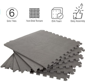  EVA Foam Mat Tiles - Interlocking Padding for Garage, Playroom, or Gym Flooring - Workout Mat or Baby Playmat