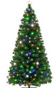 8' Pre-Lit Fiber Optic Pine Christmas Tree w/ Multicolor & LED Lights $327.99