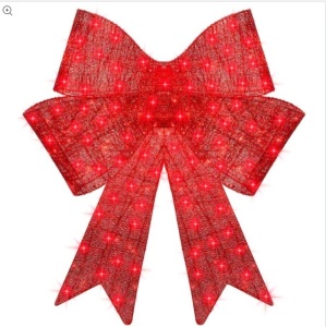 Pre-Lit Large Christmas Bow Decoration, Holiday Decor w/ 8 Functions - 48in $128.99