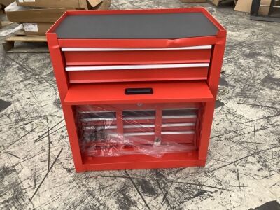 8 Drawer Rolling Tool Chest with Detachable Tool Box - Dented