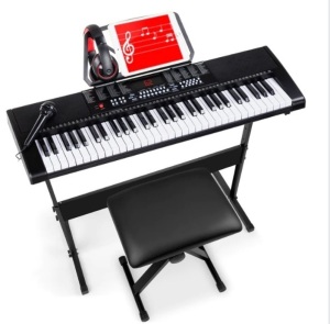 61-Key Beginners Electronic Keyboard Piano Set w/ 3 Modes, Microphone